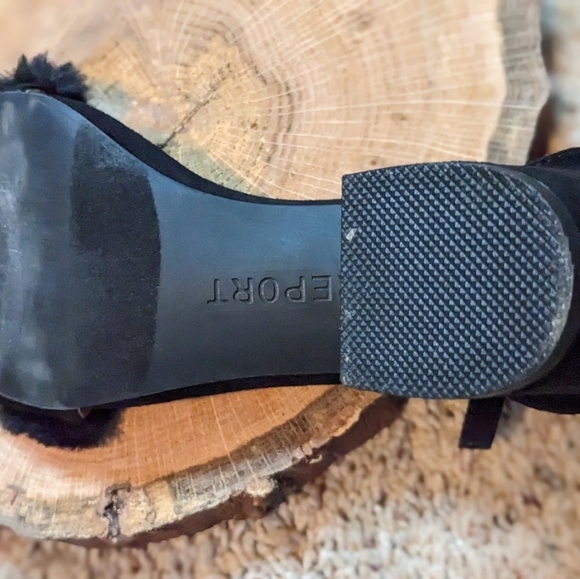 HOLIDAY Sexy Suede & Faux Fur Heel with Ankle Strap Sliver Buckle EUC! SZ 8.5 - Picture 6 of 11